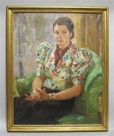 Appraisal: EVAN LOREN GREENE - PORTRAIT OF A WOMAN Oil on