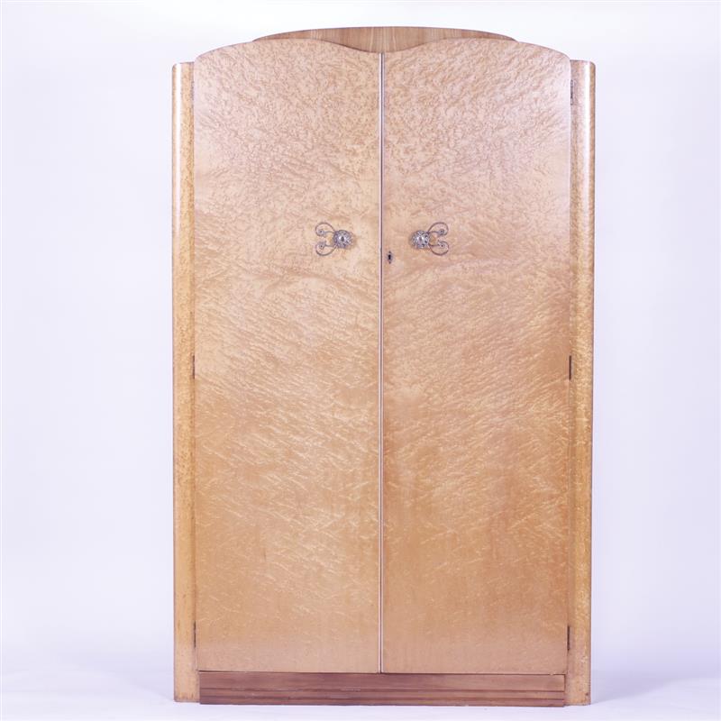 Appraisal: Classic Art Deco ca s Wardrobe Armoire with birds eye