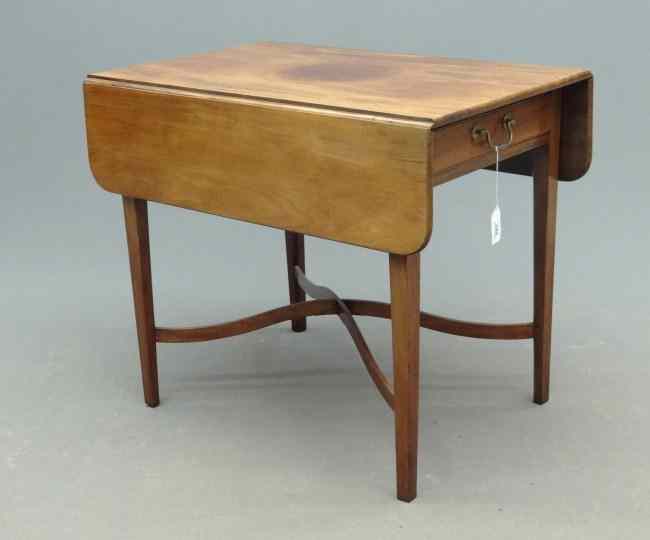 Appraisal: th c Chippendale single drawer stretcher base dropleaf table Top