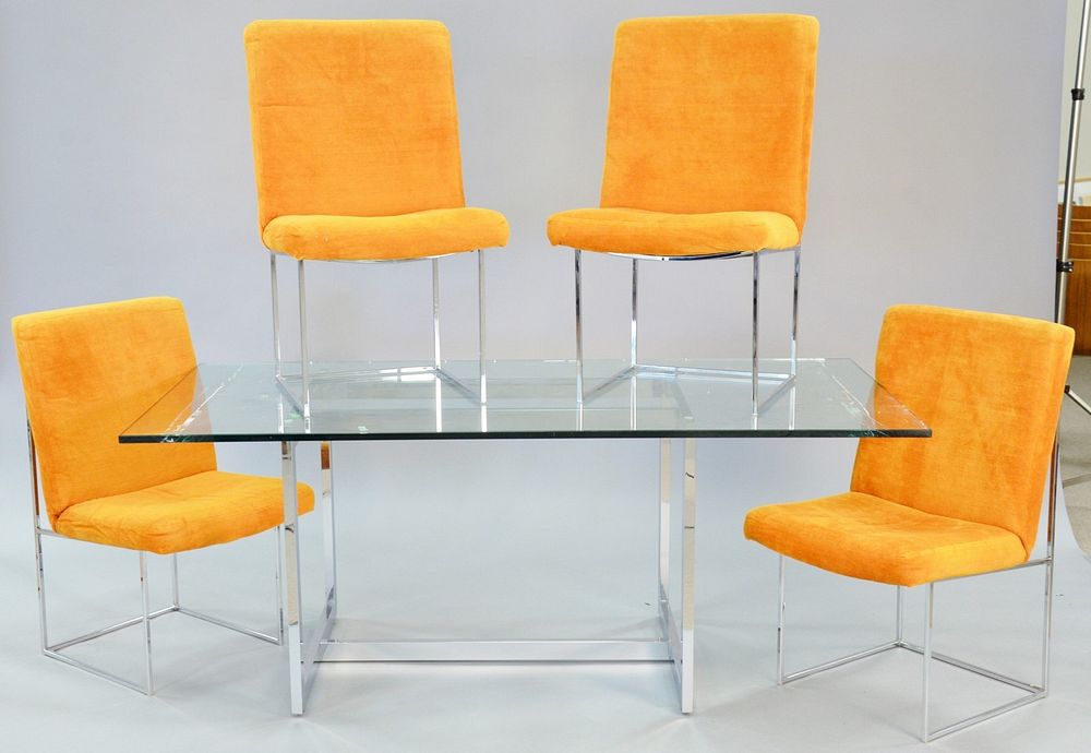 Appraisal: Mid-Century Milo Baughman for Thayer Coggin four dining chairs and