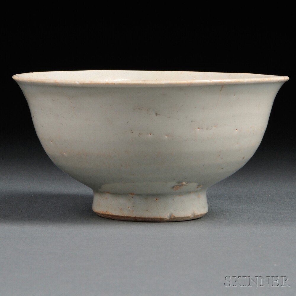 Appraisal: Plain White Porcelain Tea Bowl Korea th century or later