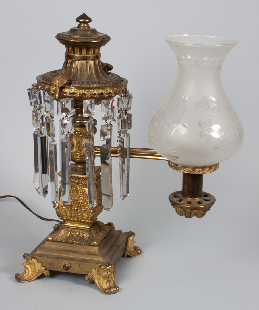 Appraisal: American Classical gilt bronze Argand lamp circa - single arm