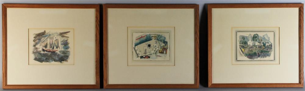 Appraisal: JOHN MARIN AMERICAN - SIX PRINTS OF JOHN MARIN WATERCOLORS