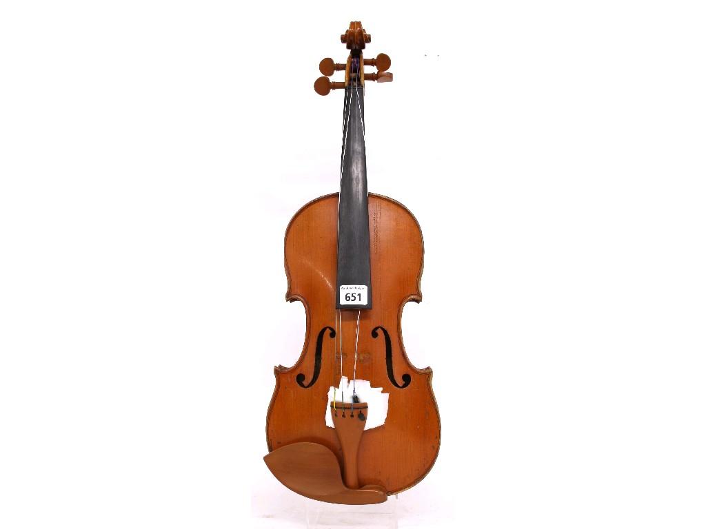 Appraisal: Early th century French violin by and labelled H Emile