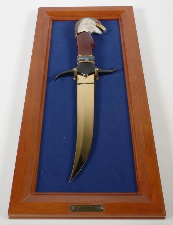 Appraisal: Franklin mint fine art eagle knife long blade Franklin Mint