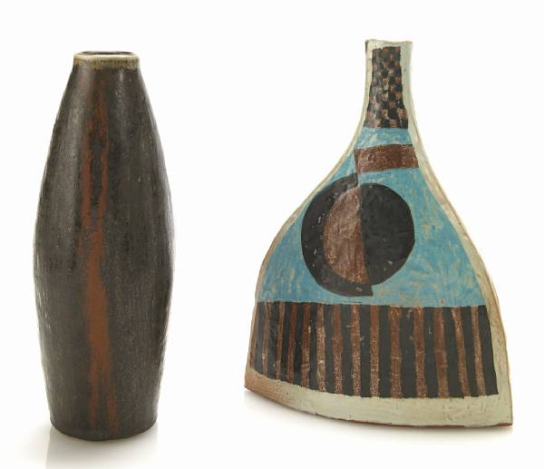 Appraisal: Two Carl Harry Stalhane glazed stoneware vases for Rorstrand comprising