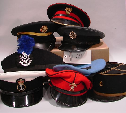 Appraisal: Lot consisting of visor caps from various countries current