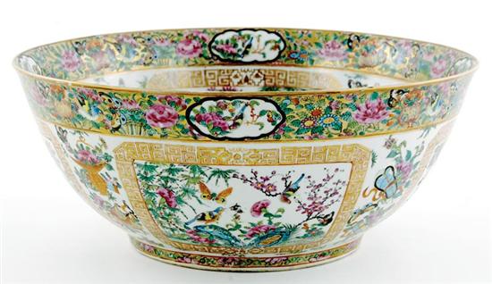 Appraisal: Chinese Export rose medallion punch bowl th century extravagant gilt