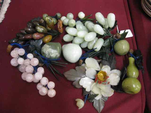 Appraisal: pc Collection of Jade Hardstonecarved fruit flowers