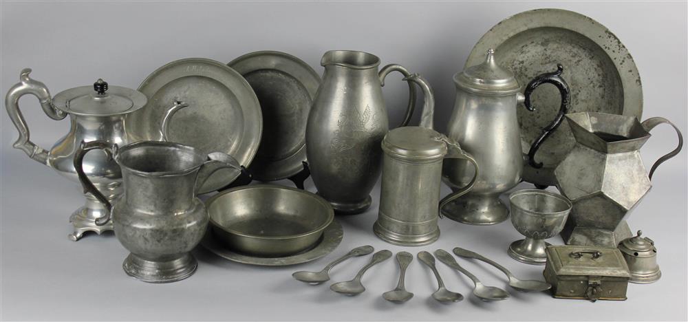 Appraisal: GROUP OF AMERICAN ENGLISH AND CONTINENTAL PEWTER AND METAL WORK