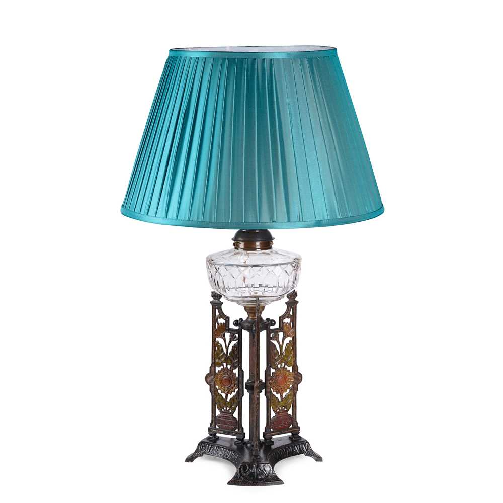 Appraisal: ENGLISH AESTHETIC MOVEMENT TABLE LAMP CIRCA painted and cast metal