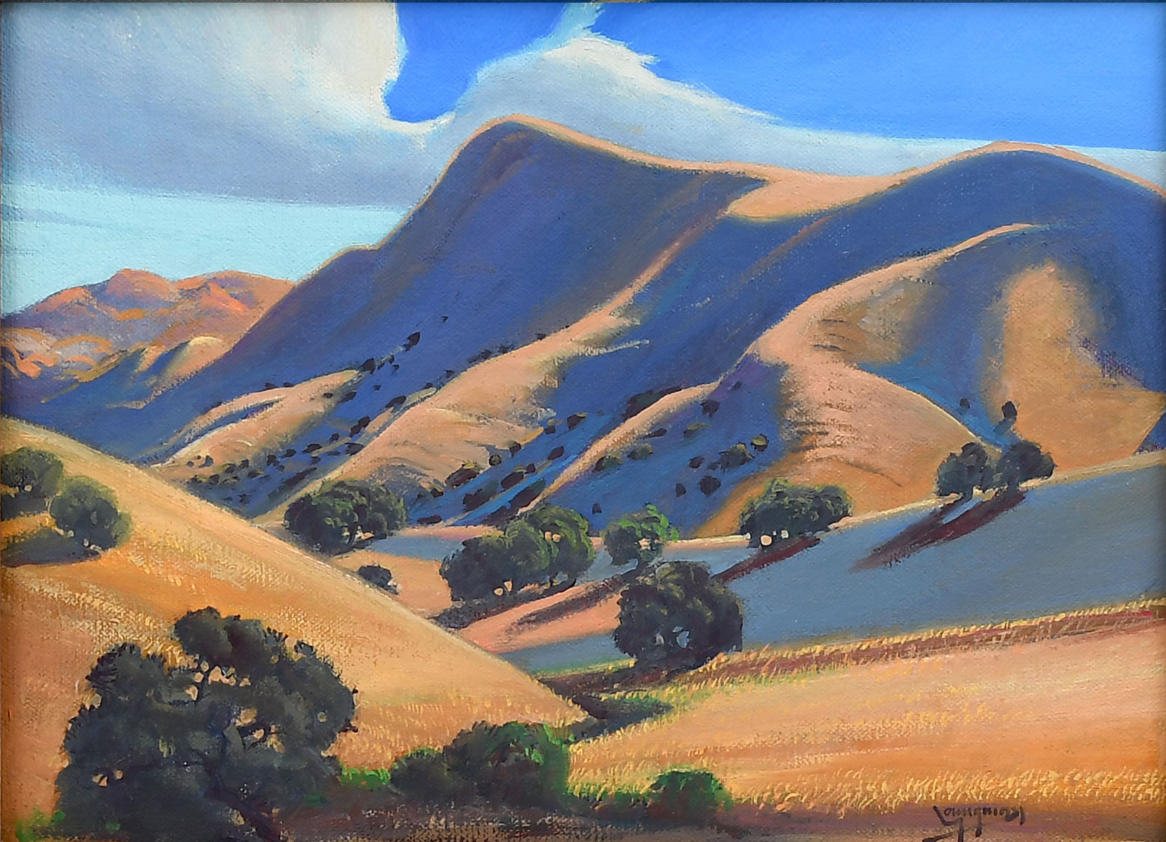 Appraisal: YOUNGMAN Paul American ''Shadows on the Hills'' Oil Canvas ''