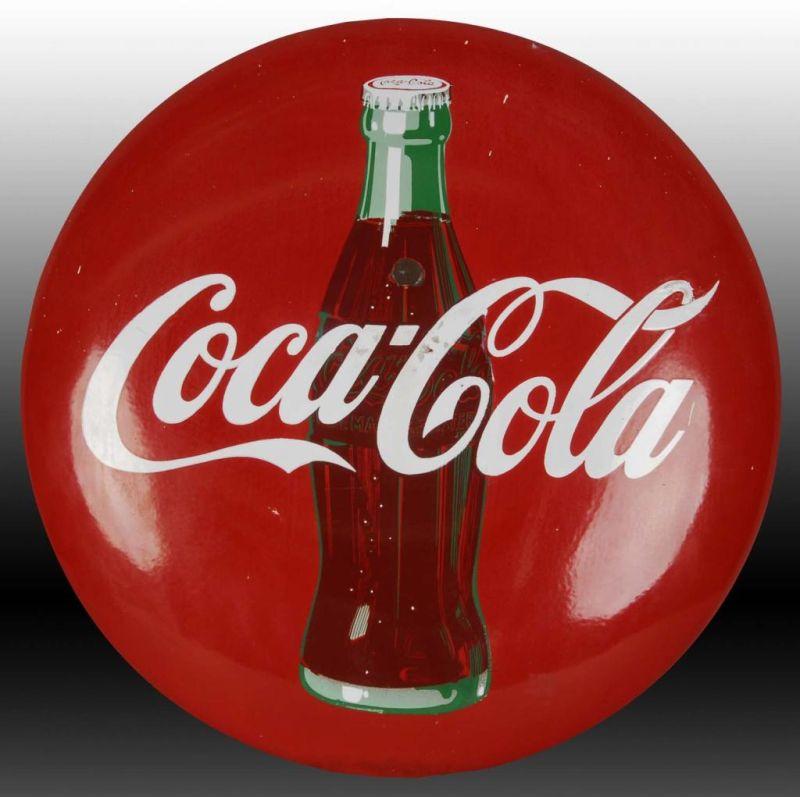 Appraisal: Porcelain Coca-Cola Sign Description Circa s Overall wear One large