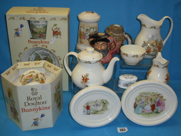 Appraisal: Collection of Royal Doulton Bunnykins piece teaset water jug Pillow