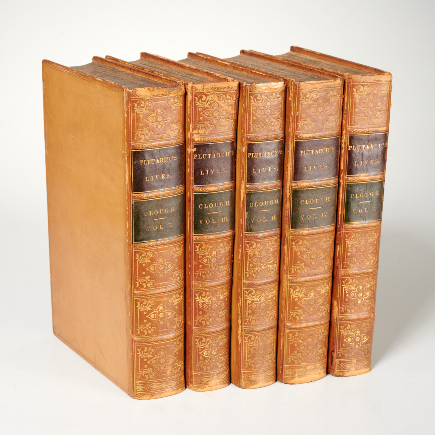 Appraisal: PLUTARCH'S LIVES VOLS FINE BINDING A H Clough Plutarch's Lives