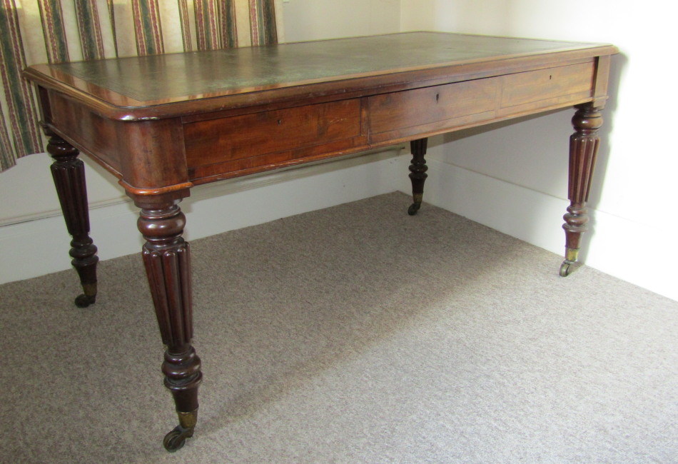 Appraisal: A thC Gillows mahogany library table with moulded to inset