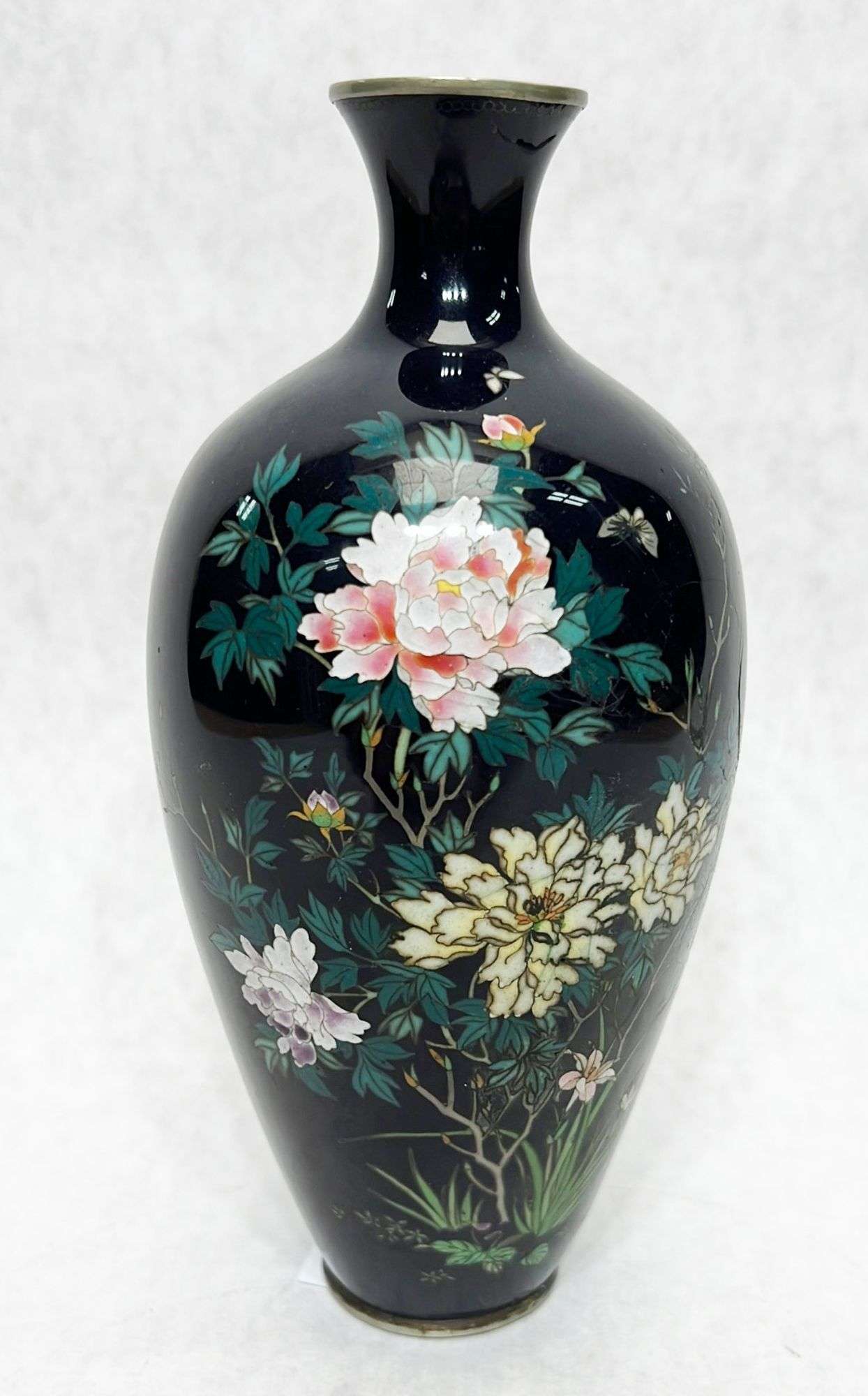 Appraisal: Japanese Meiji Period Cloisonne Vase tall at widest Bruises cracking