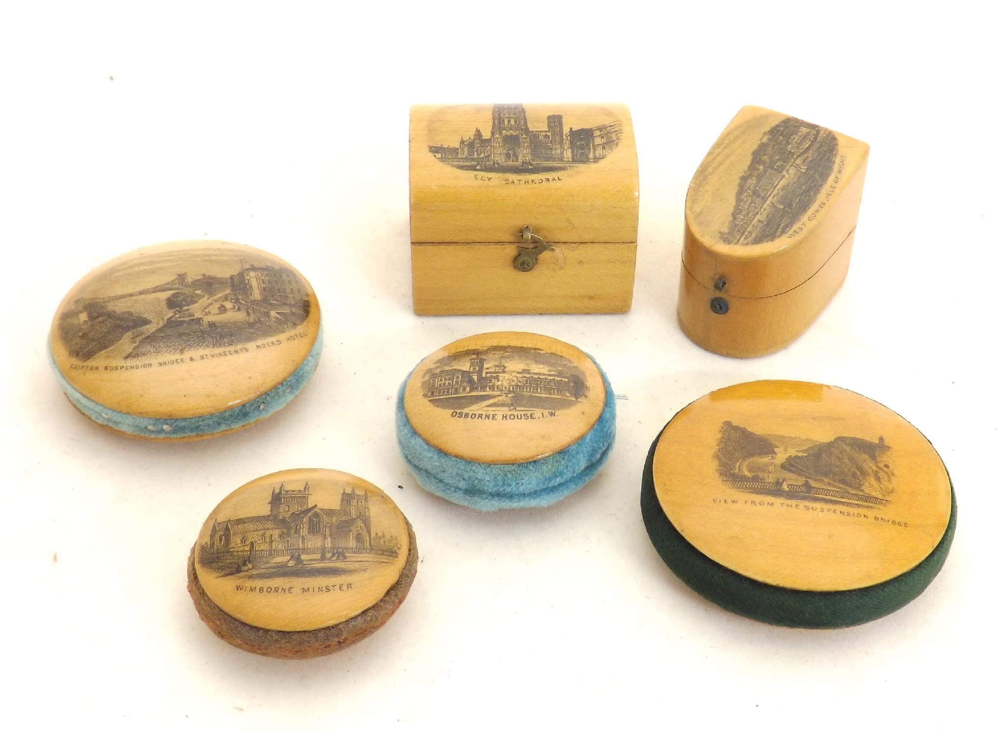 Appraisal: Mauchline ware - ring box together with thimble box with