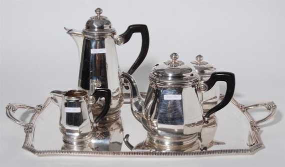 Appraisal: COFFEE SET AND TEA SET Brussels th century Smooth canted