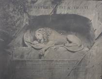 Appraisal: The Dying Lion of Lucern Black and white image of