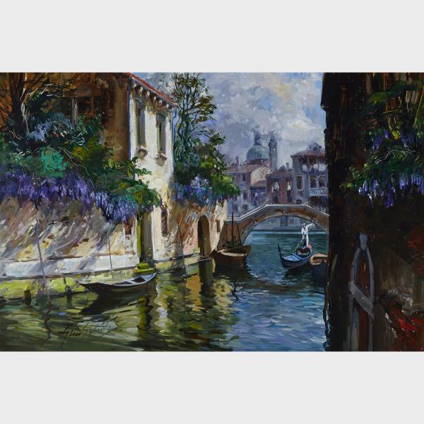 Appraisal: Gino Salviati - CANALE VENEZIA Italian Oil on canvas signed