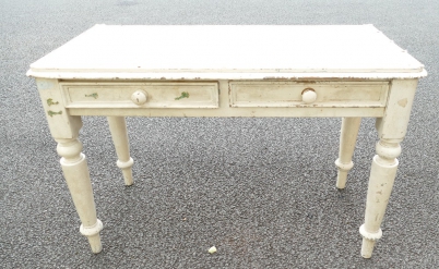 Appraisal: Victorian Pine painted drawer side table