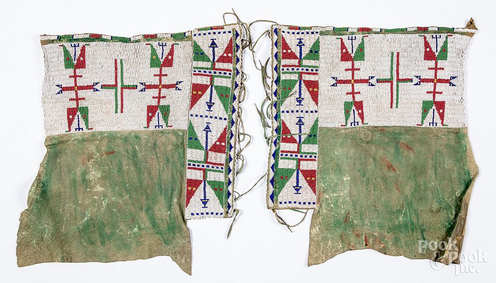 Appraisal: Pair of beaded and painted Sioux Indian leggings Pair of