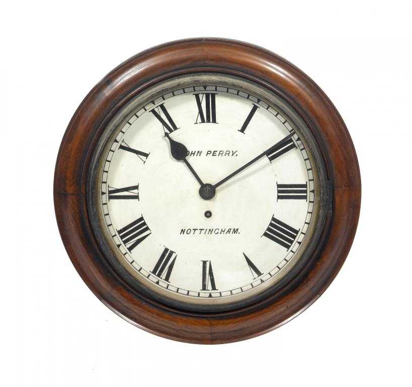 Appraisal: A VICTORIAN ROSEWOOD WALL TIMEPIECE signed on the painted dial