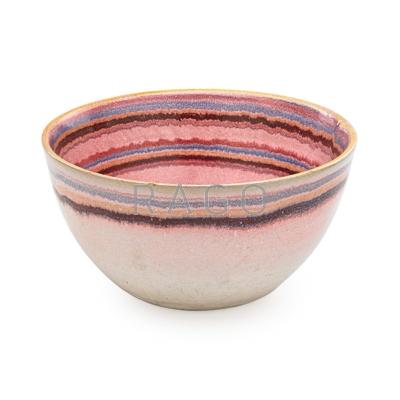 Appraisal: GLEN LUKENS - Tin-glazed ceramic bowl with stripes Los Angeles