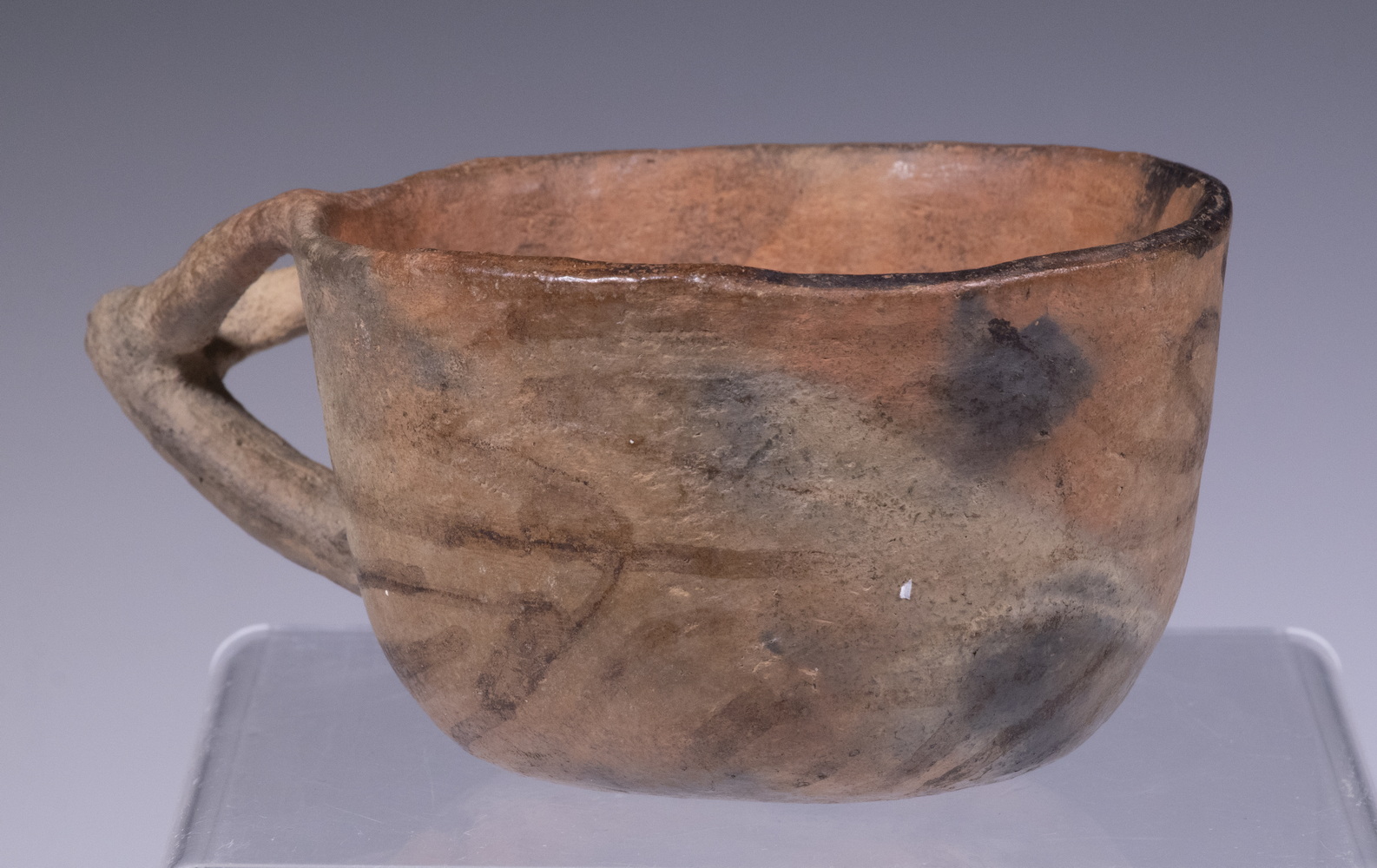 Appraisal: SOUTHWEST AMERCAN INDIAN PUEBLO CUP Red Clay Cup with three-stem