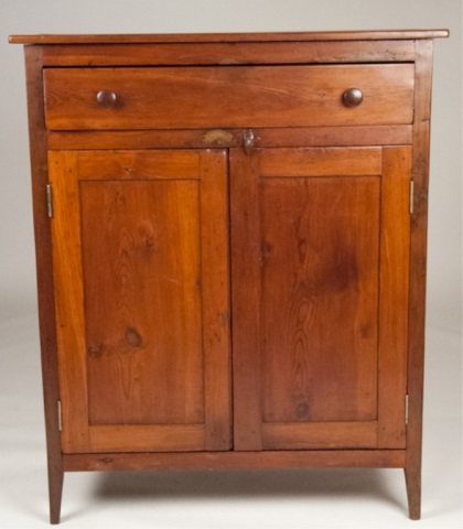 Appraisal: th C Pine Jelly Cupboard Single drawer over cabinet H