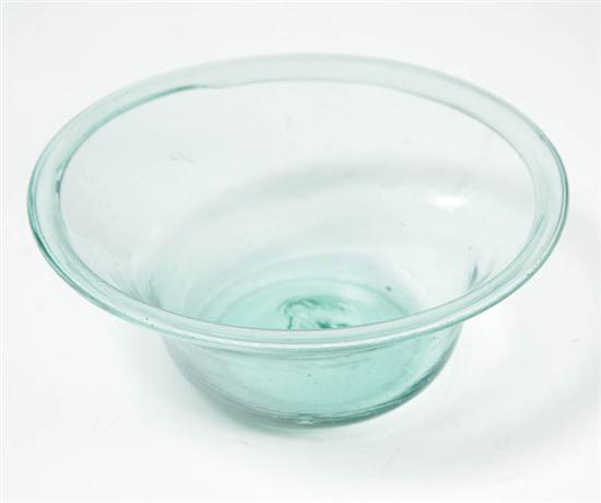 Appraisal: BLOWN GLASS BOWL Midwest nd quarter- th century Deep aqua