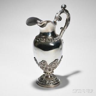 Appraisal: French Silver Pitcher Paris - maker's mark indistinct urn-form with