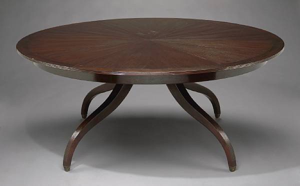 Appraisal: A Regency style mixed wood dining table by Rose Tarlow