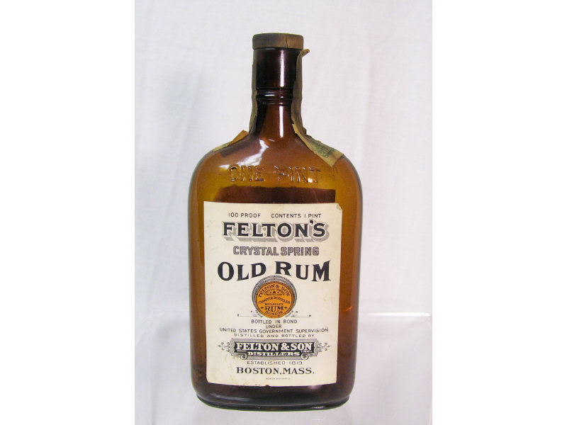 Appraisal: Felton's Crystal Spring Old Rum - pint bottle Empty bottle