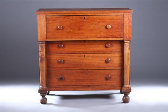 Appraisal: FRENCH PROVINCIAL EMPIRE CHEST OF DRAWERS th century fruitwood Plinth