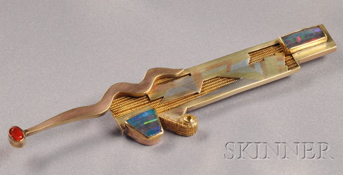 Appraisal: Mixed-metal Gem-set Brooch Vicki Eisenfeld of kt kt and kt