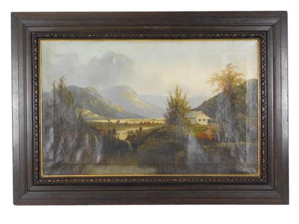 Appraisal: H A Davis th C oil on canvas depicts Hudson