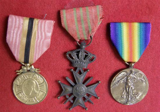 Appraisal: Group of three Belgium World War I Medals - medal