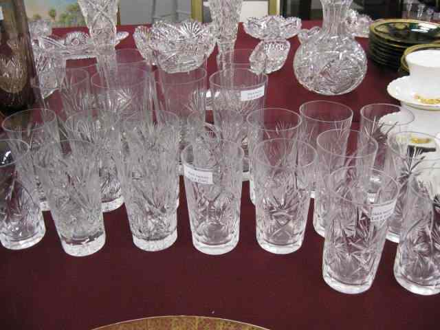 Appraisal: pc Cut Crystal Tableware Service - '' tumblers and -