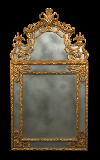 Appraisal: Louis XIV-Style Giltwood Looking Glass third quarter th century the