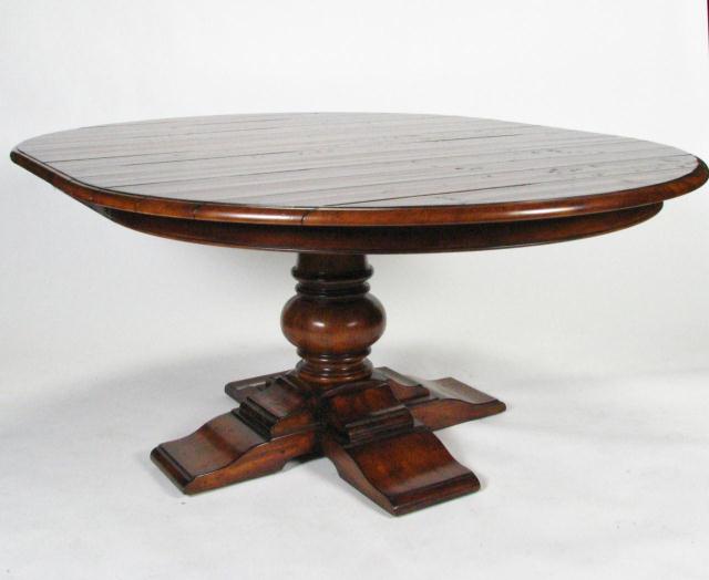 Appraisal: Henredon '' Round Pedestal Table with distressed finish and ''