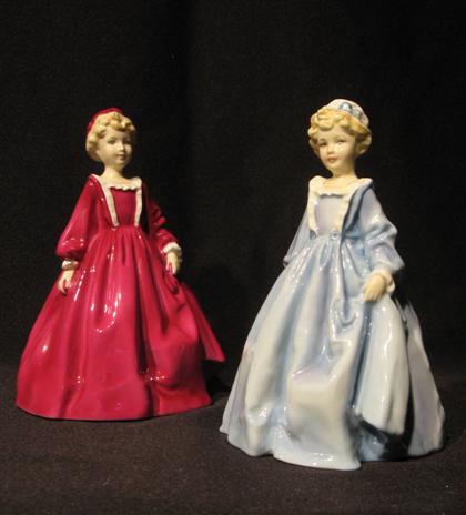 Appraisal: Two piece Royal Doulton porcelain figurines H in PROVENANCE The