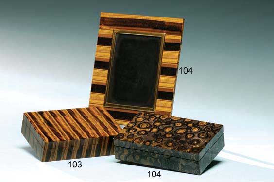 Appraisal: TIGERS EYE PICTURE FRAME South Africa Hand Crafted in Italy