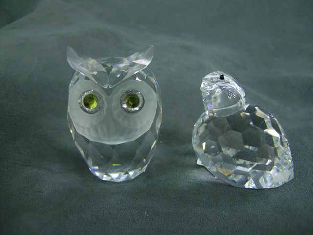 Appraisal: Two Swarovski Crystal figurines including Owl and bird