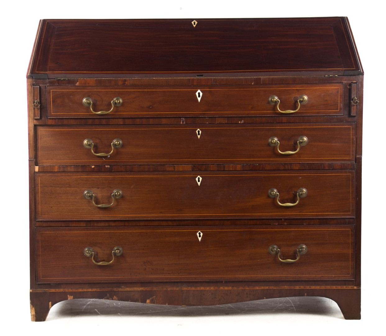 Appraisal: George III inlaid mahogany slant front desk late th early