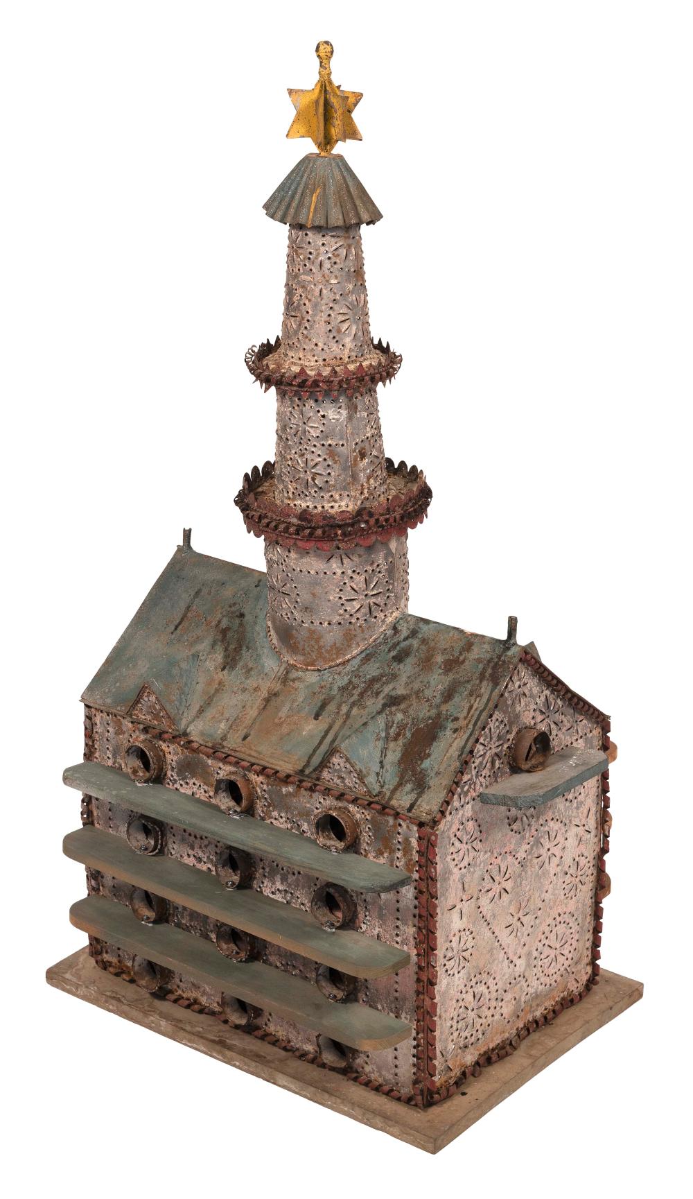 Appraisal: FOLK ART BIRDHOUSE IN THE FORM OF A LIGHTHOUSE HEIGHT