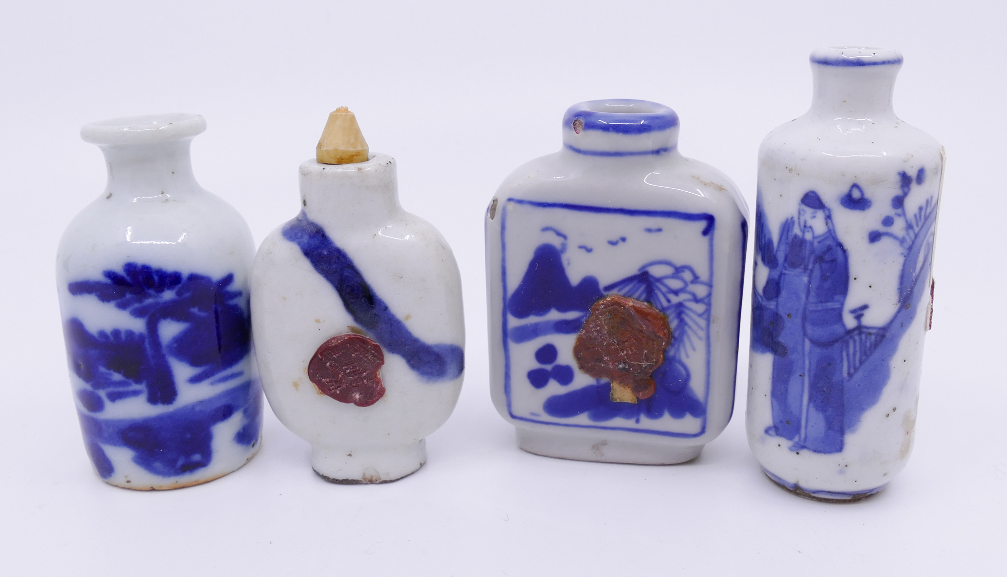 Appraisal: Box Old Chinese B W Snuff Bottles