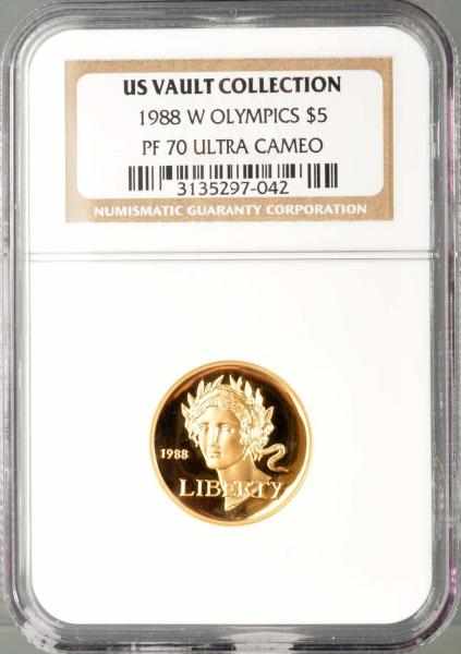 Appraisal: W Olympics Proof Ultra Cameo Gold NGC