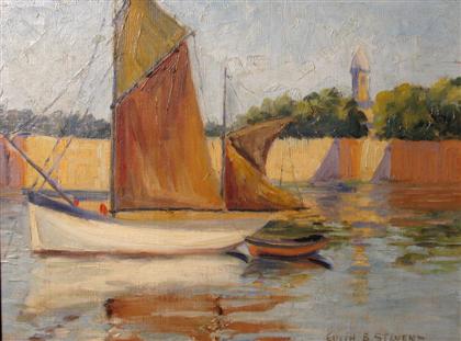 Appraisal: EDITH BRISCOE STEVENS american - SAILBOATS IN BRITTANY Signed twice